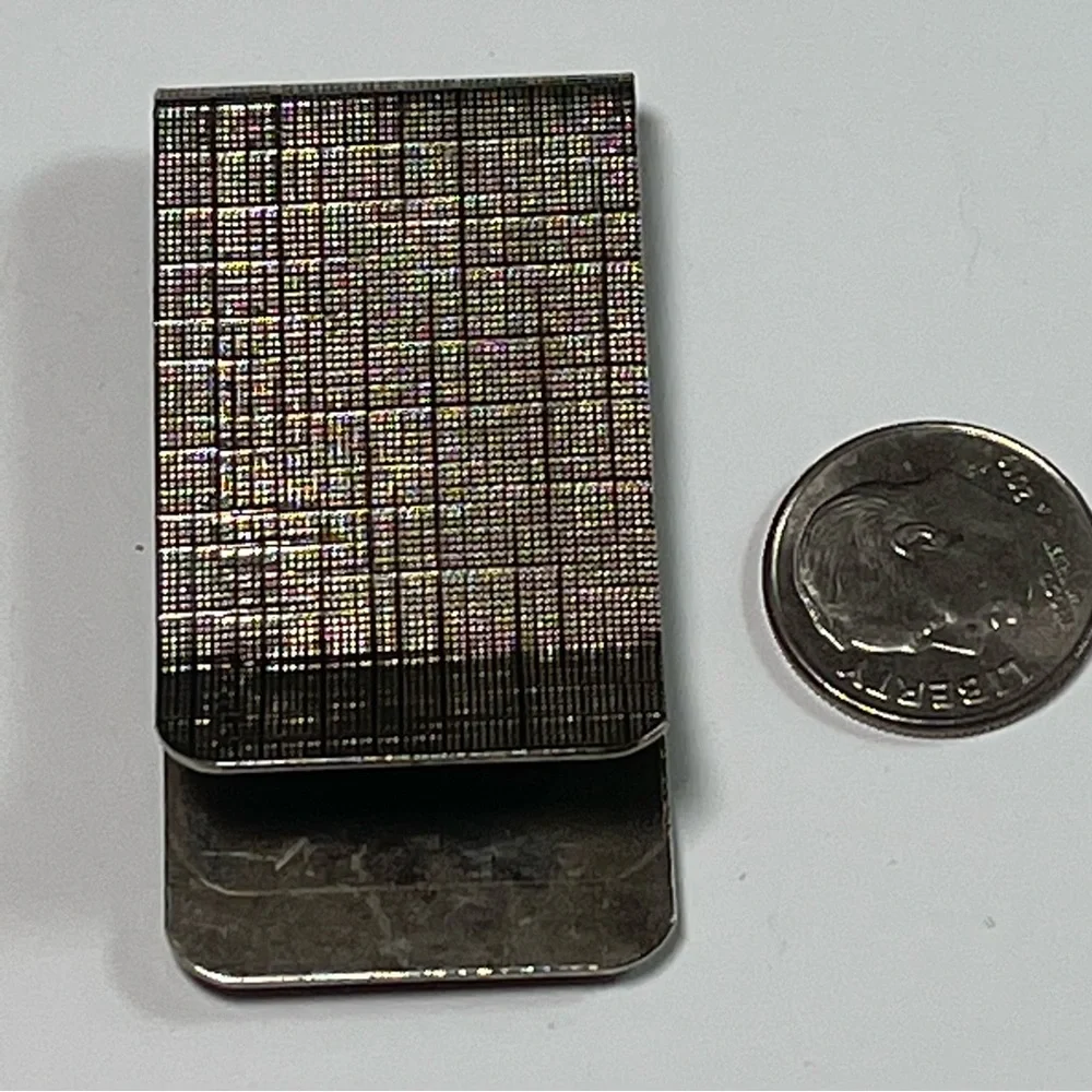 Vtg Silver Tone Box Truck  Mens Money Clip